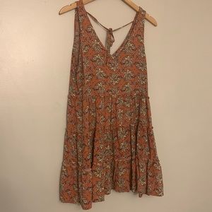 Orange Floral Mini Dress